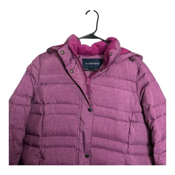 Lands End Plum Down Winter Puffer Coat Small - Picture 2 of 6